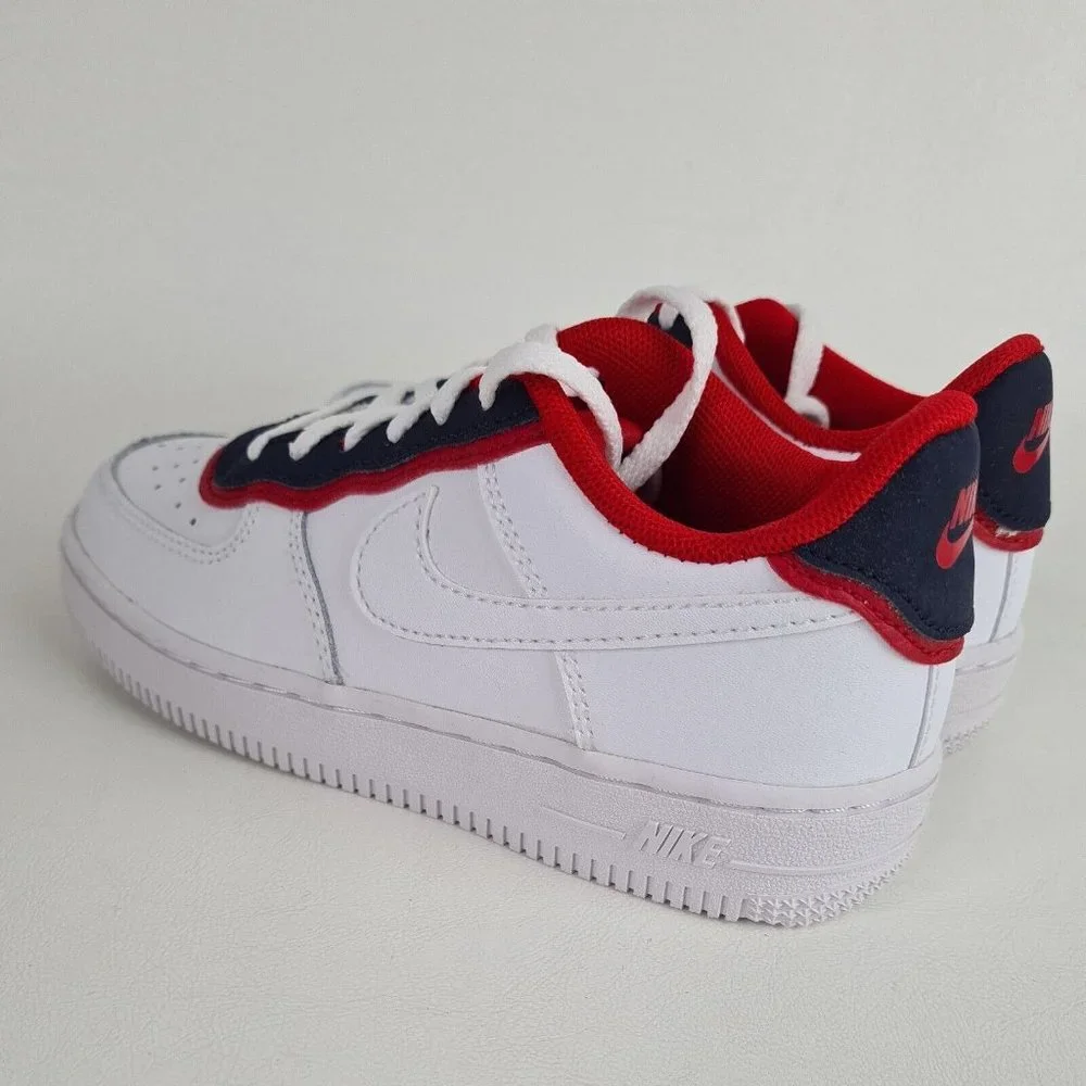 NIKE AIR FORCE 1 LV8 1 DBL White Sneakers Boys Shoes - Picture 7 of 11